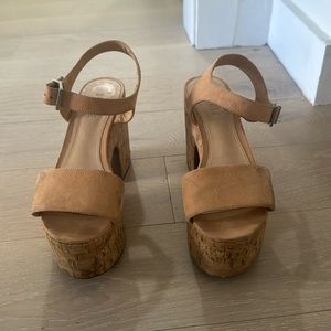 SCHUTZ Tan Wedge Sandals